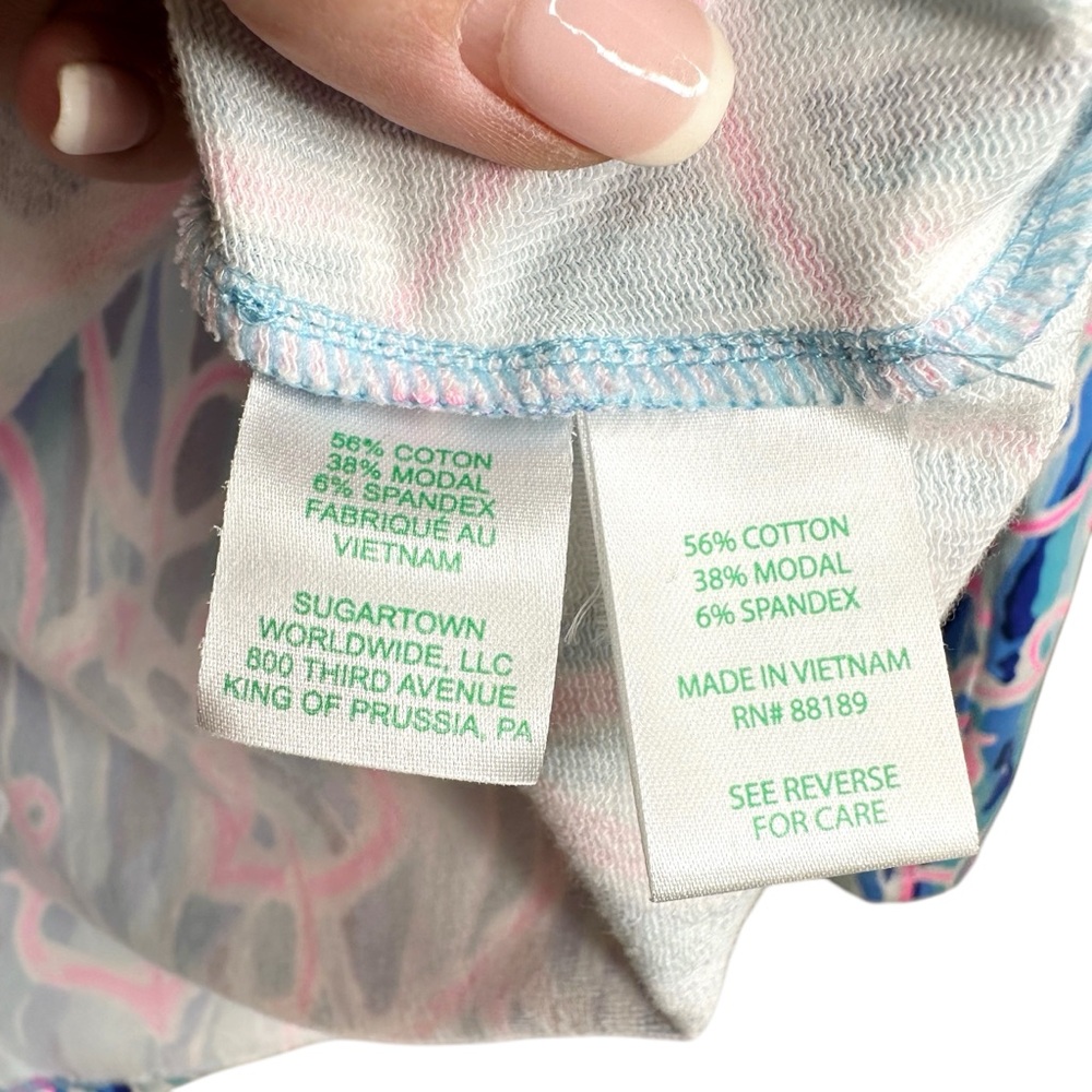 Lilly Pulitzer UPF 50+ Skipper Popover Skim Blue Reel Nauti Small Top Sweatshirt - Picture 8 of 12